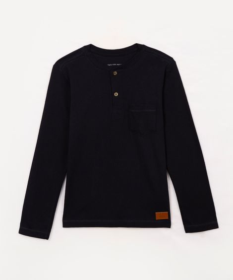 camiseta infantil gola portuguesa azul marinho