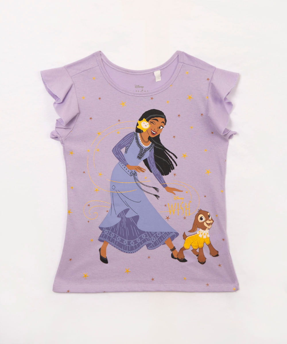 blusa infantil de algodão aisha wish lilás