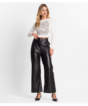 Calça Pantalona Feminina Endless Preto