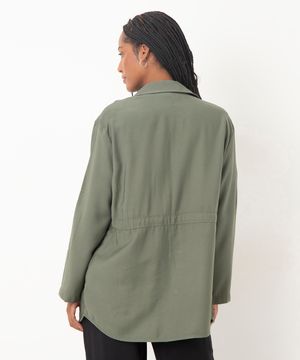 parka alongada de viscose verde