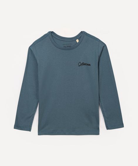 camiseta de algodão infantil califórnia azul escuro