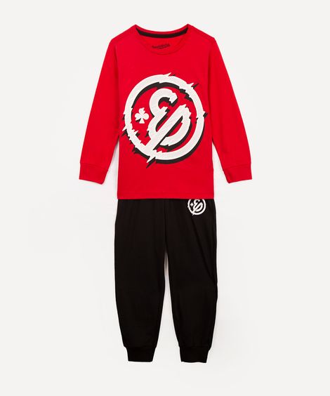 pijama infantil longo enaldinho vermelho