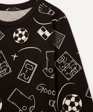 pijama de algodão infantil futebol preto
