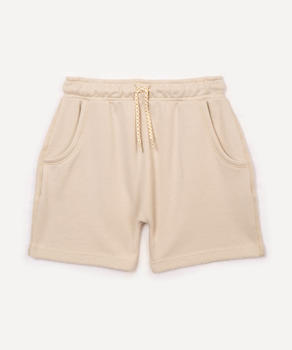 bermuda infantil moletom bege