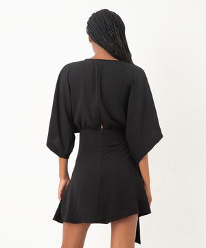 vestido transpassado curto preto