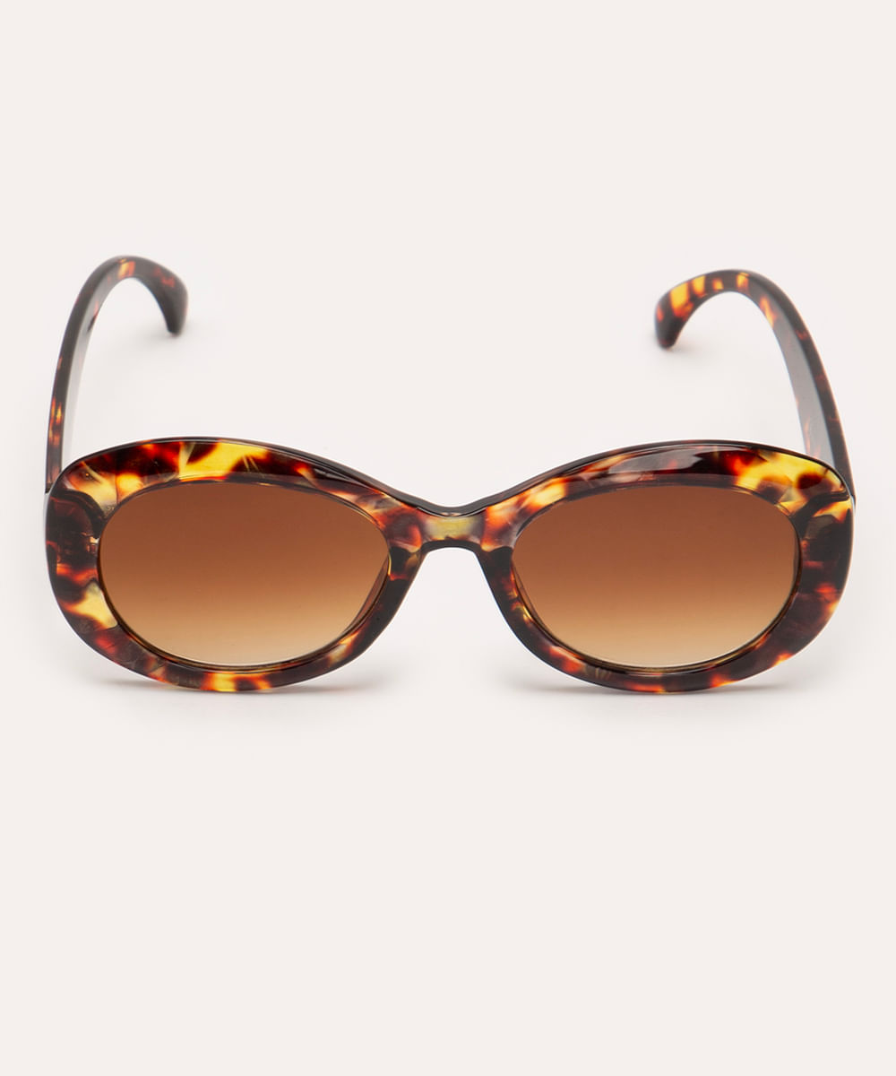 óculos de sol oval tartaruga multicor