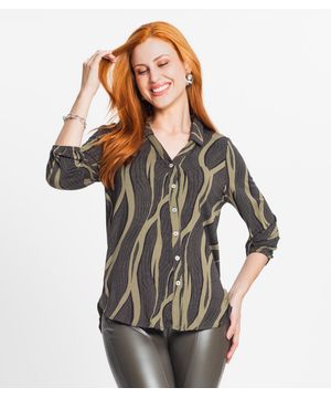 Camisa Feminina Manga Longa 7/8 Rovitex Verde