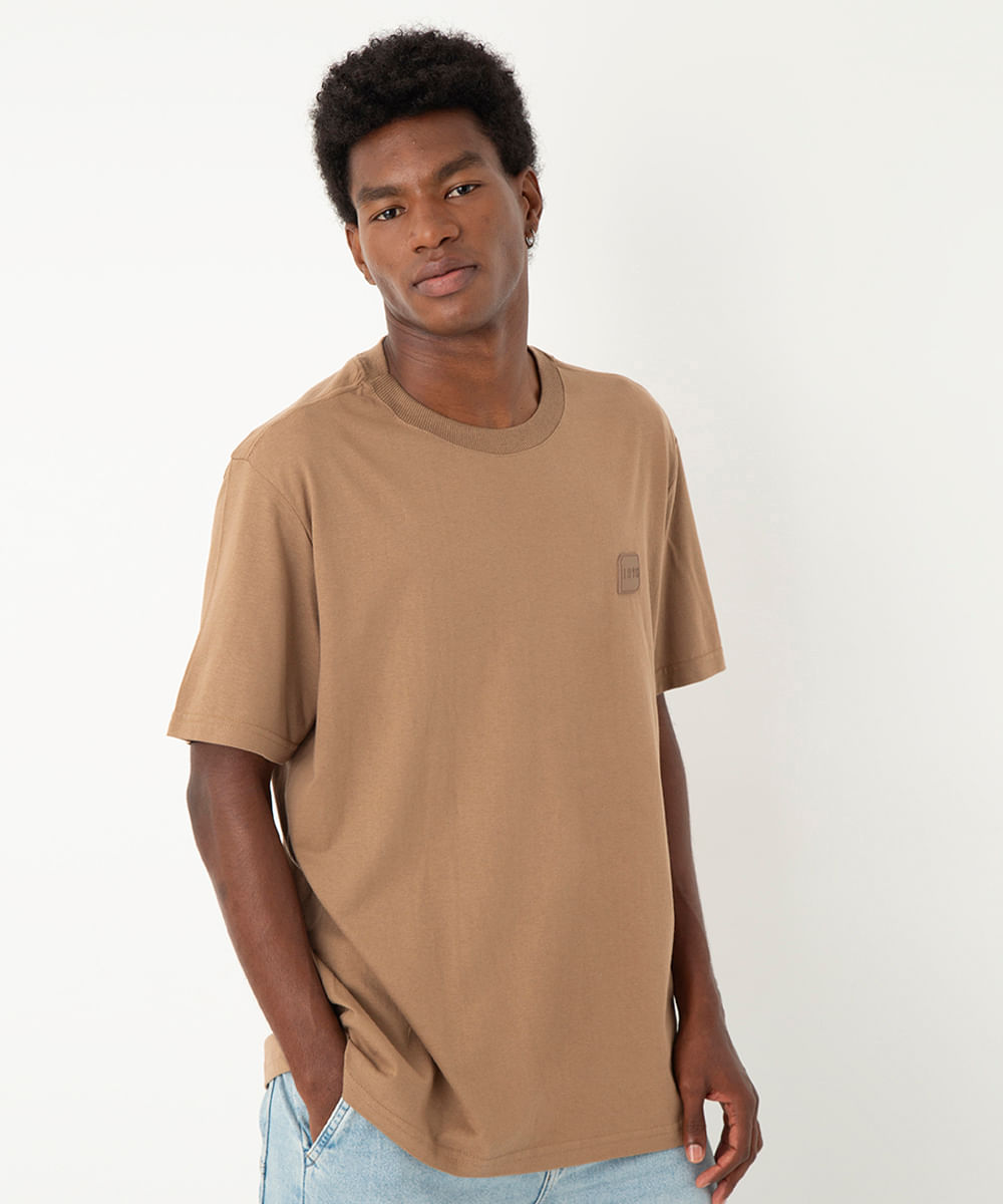 camiseta de algodão 1976 marrom