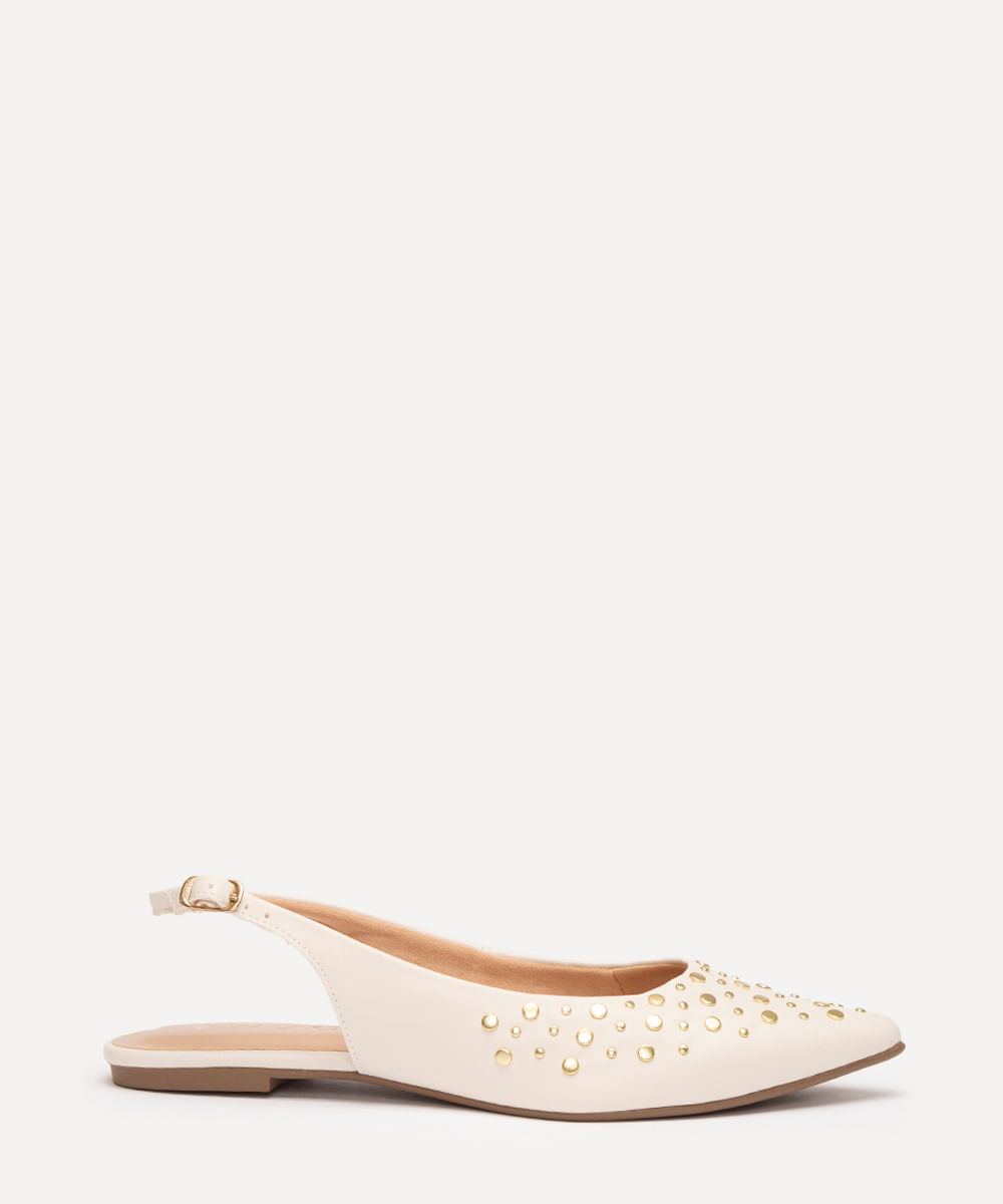 sapatilha bico fino tachas via uno off white