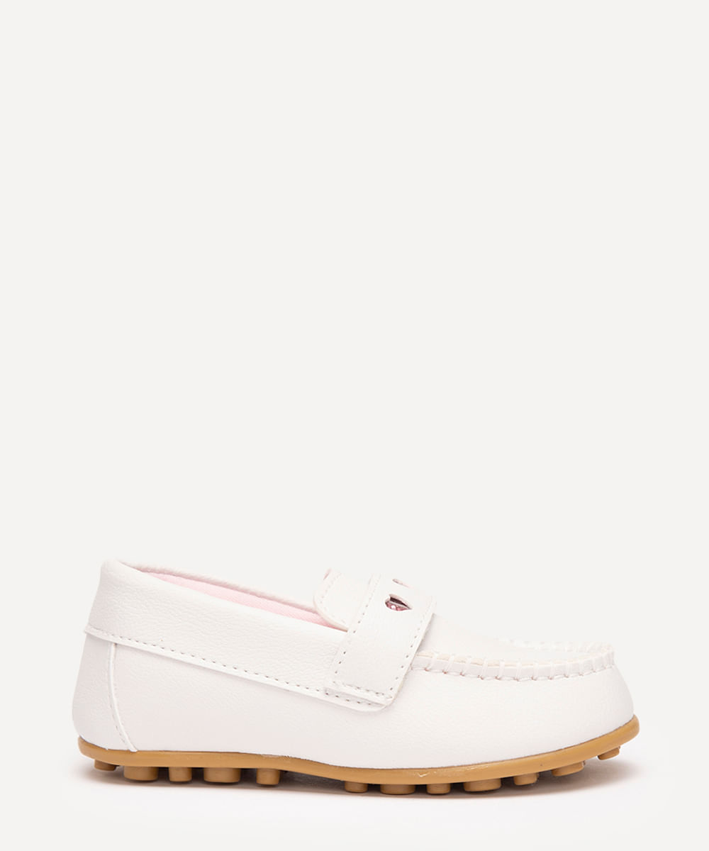 mocassim infantil corações branco