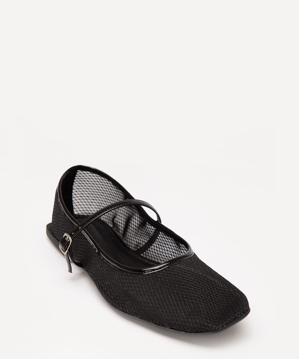 sapatilha telada com fivela mindset preta