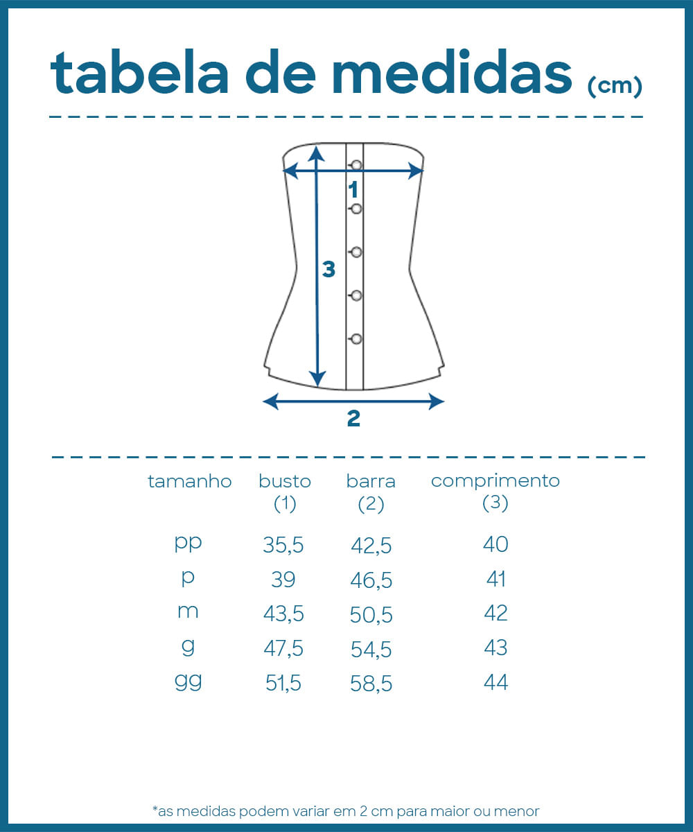 corset jeans sem alça azul