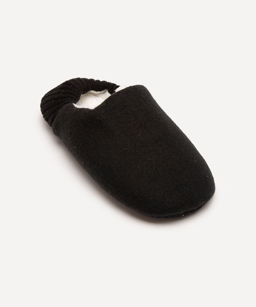 pantufa pelucia sola antiderrapante preta