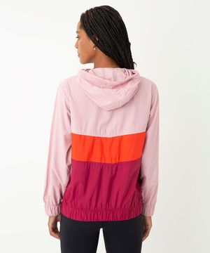 jaqueta corta vento manga longa esportiva ace rosa