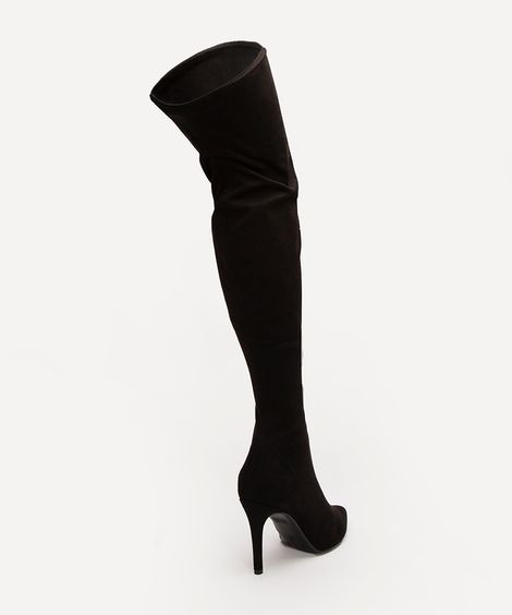 bota over the knee salto alto fino oneself preta