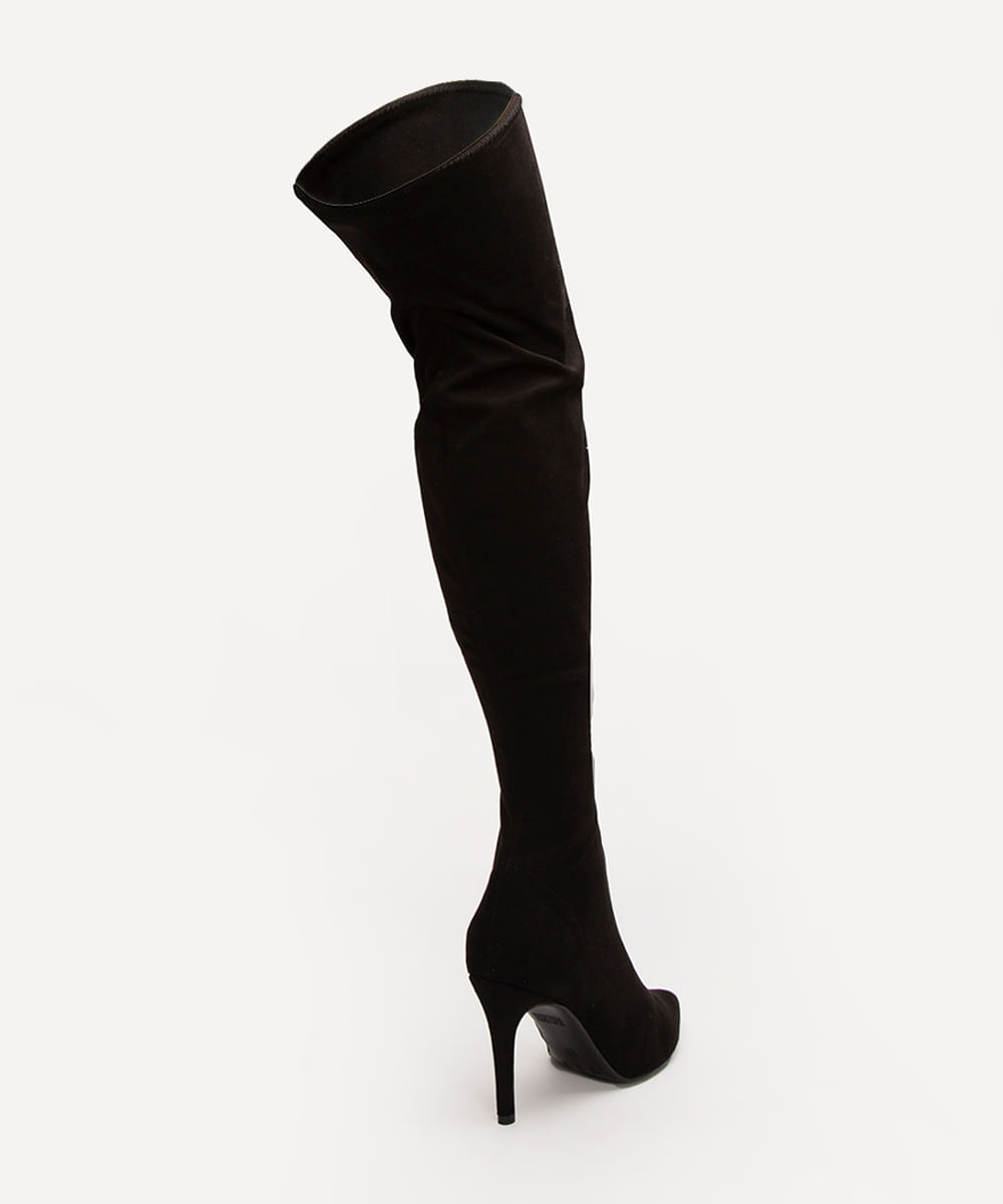 bota over the knee salto alto fino oneself preta