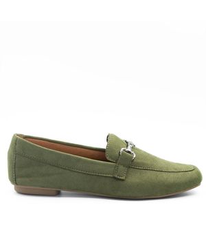 Mocassim Camurça Fivela Maisa Verde Militar