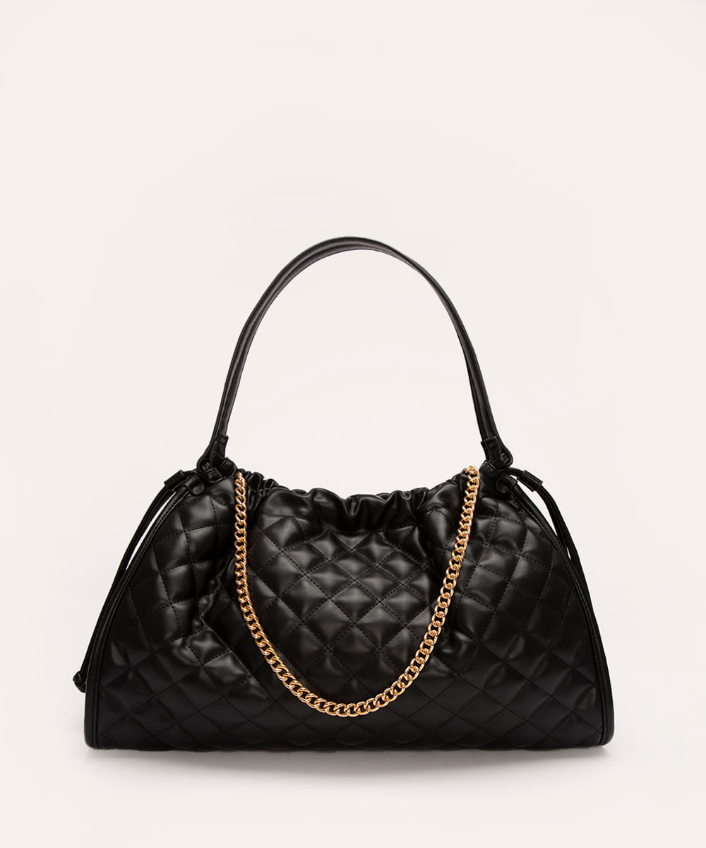 bolsa shoulder matelassê preta