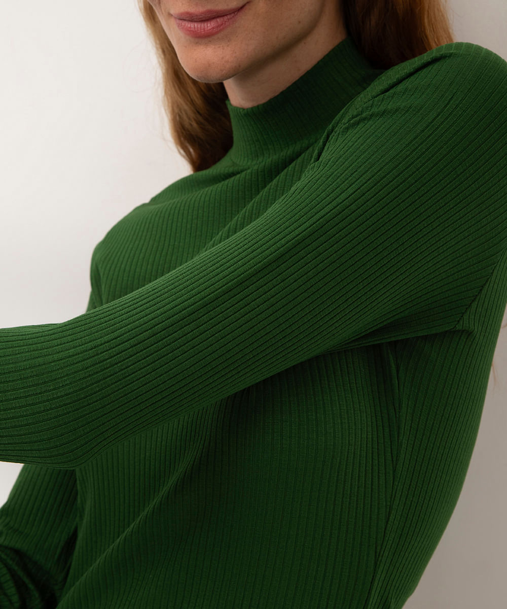 vestido curto de viscose canelado verde