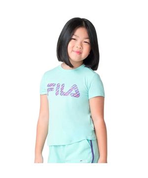 Camiseta Fila Letter Slim Infantil Verde