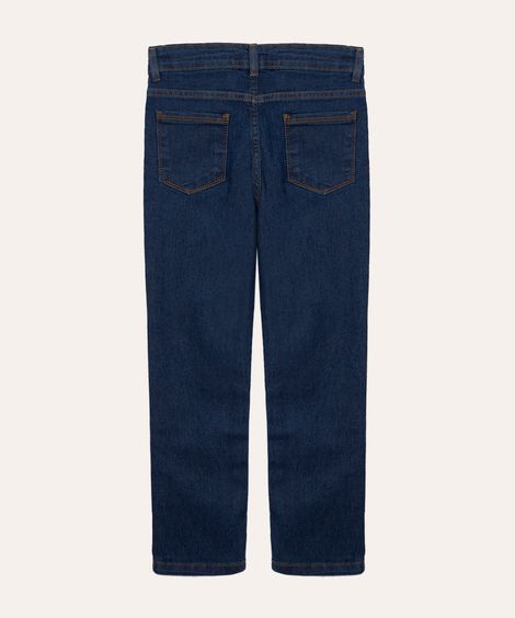 calça jeans infantil skinny cintura alta azul escuro