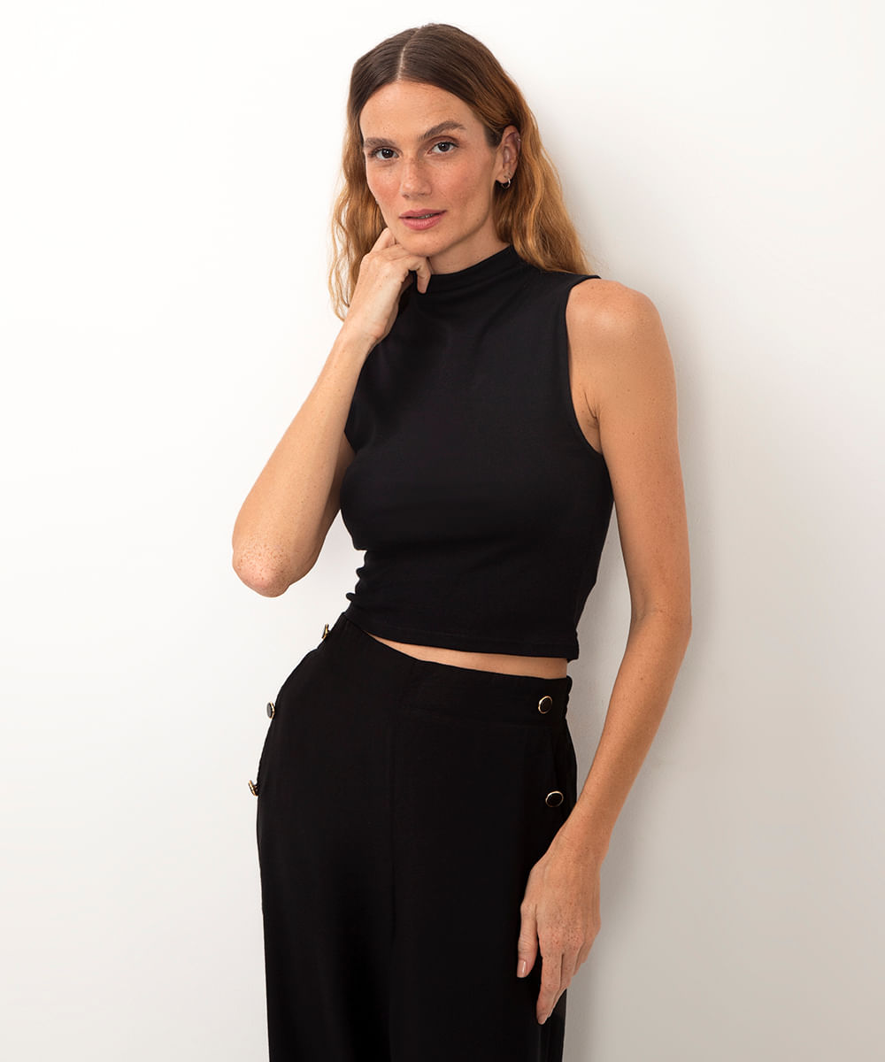 regata cropped gola alta preto