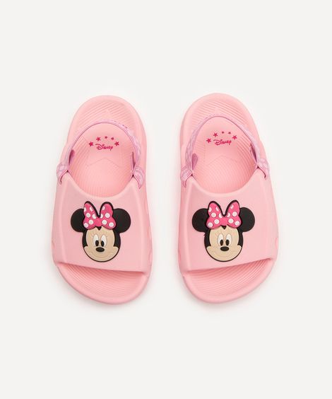 chinelo infantil minnie rosa claro