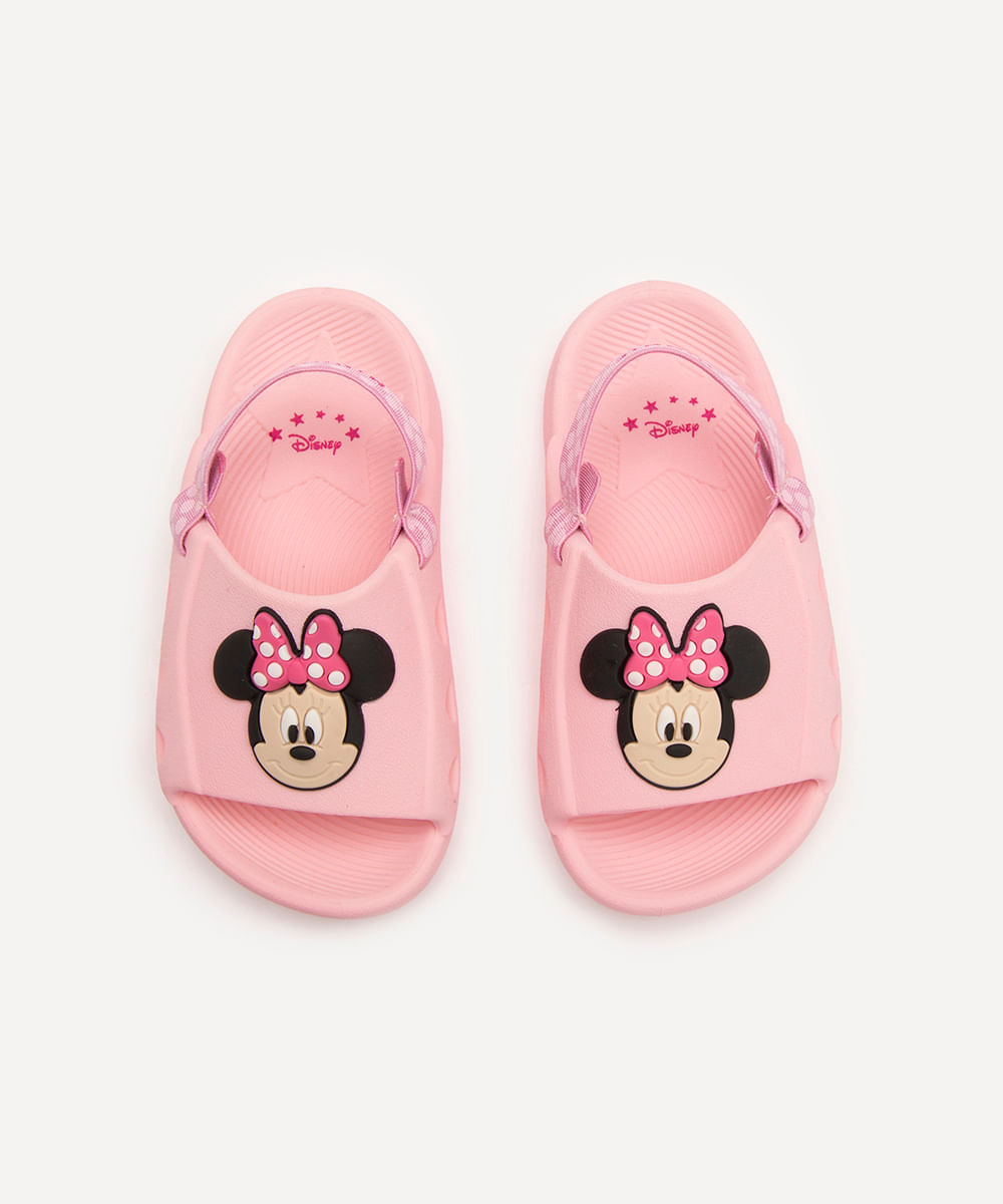 chinelo infantil minnie rosa claro