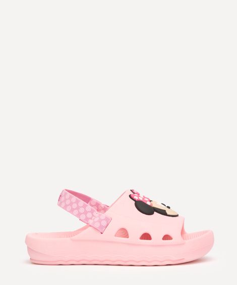 chinelo infantil minnie rosa claro