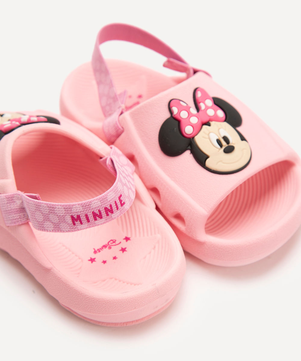chinelo infantil minnie rosa claro