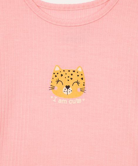 pijama infantil longo onça rosa