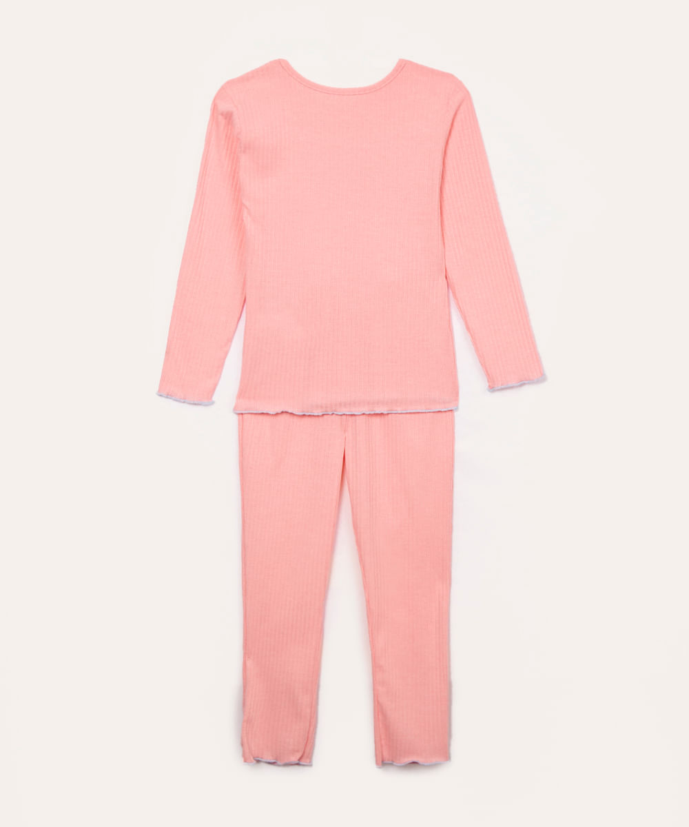 pijama infantil longo onça rosa