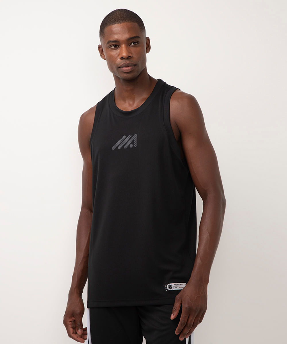 regata basquete esportiva preto