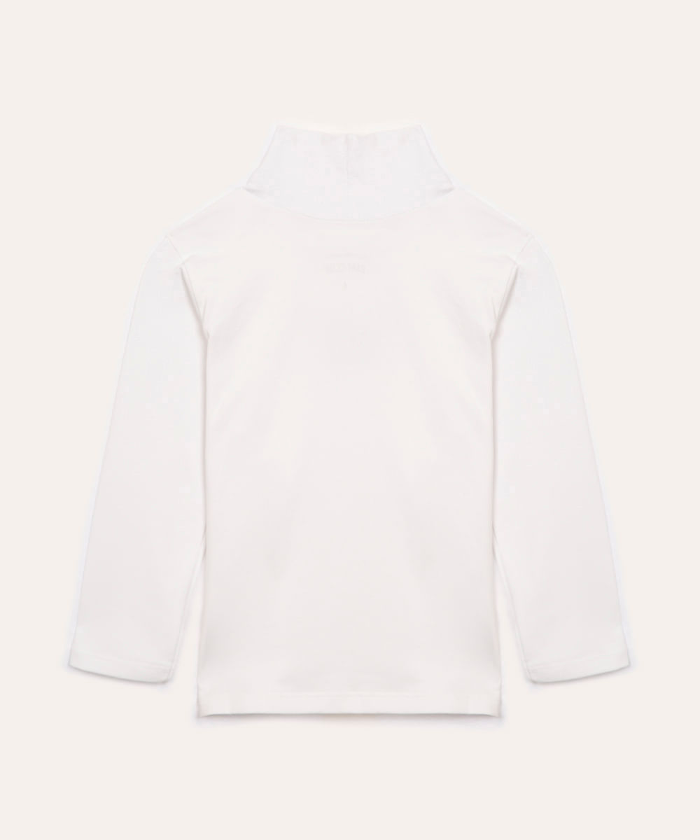 blusa infantil manga longa borboleta off white