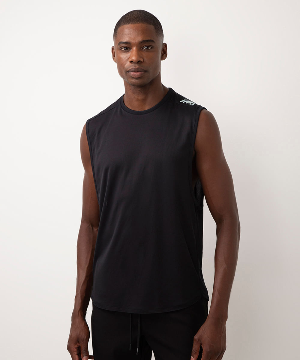 regata slim muscle fit esportiva preto