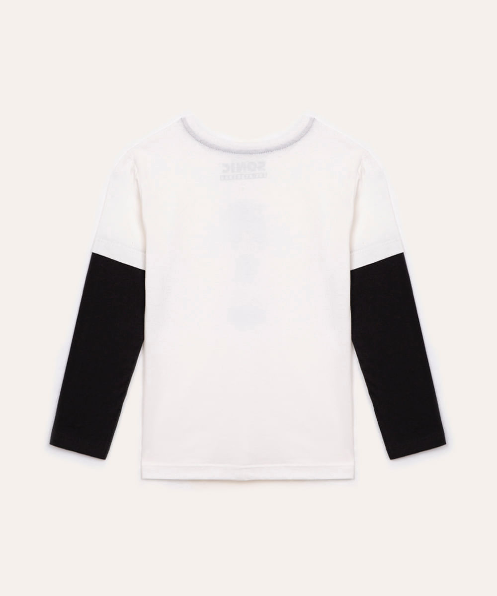 camiseta de algodão infantil sonic off white