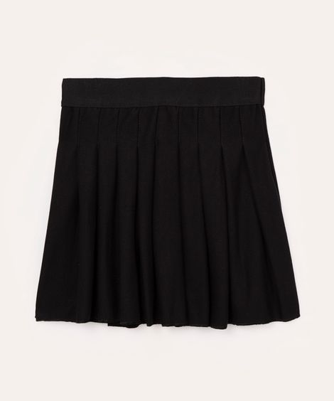 saia plissada flanelada infantil preta