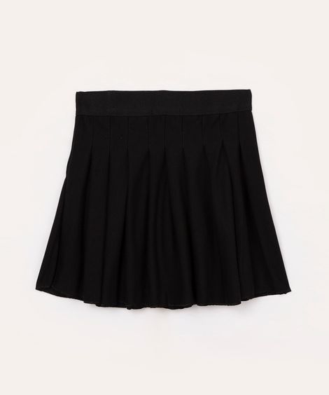 saia plissada flanelada infantil preta