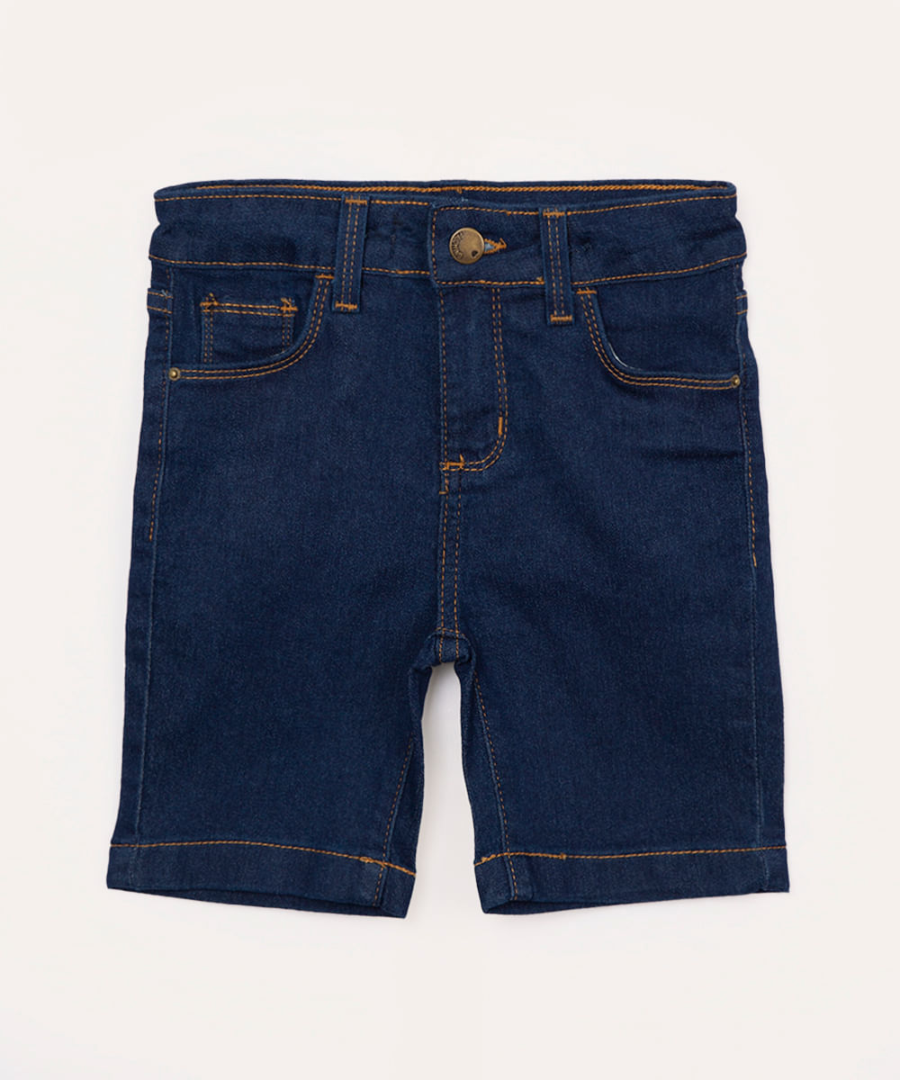 bermuda ciclista jeans infantil azul