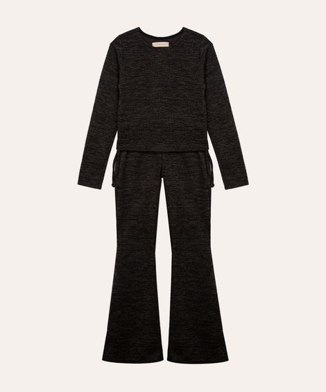conjunto canelado juvenil preto