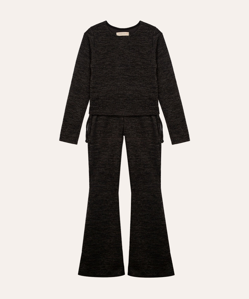conjunto canelado juvenil preto