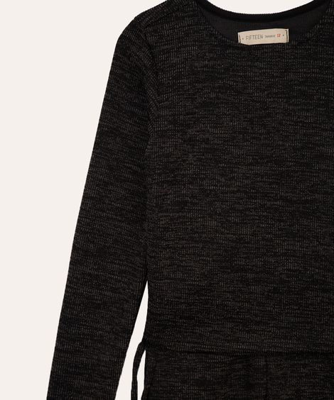 conjunto canelado juvenil preto