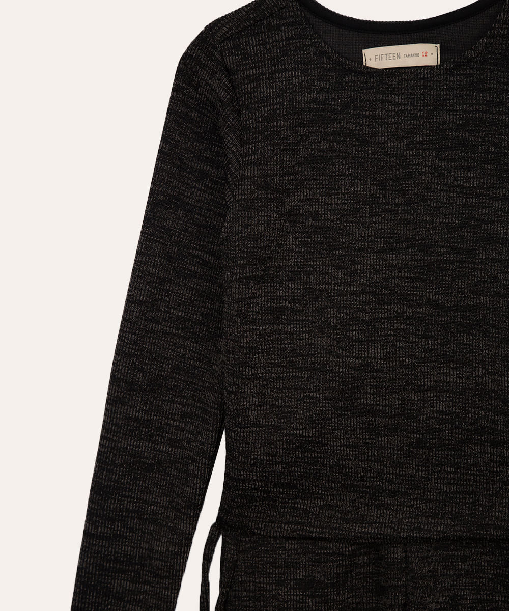 conjunto canelado juvenil preto