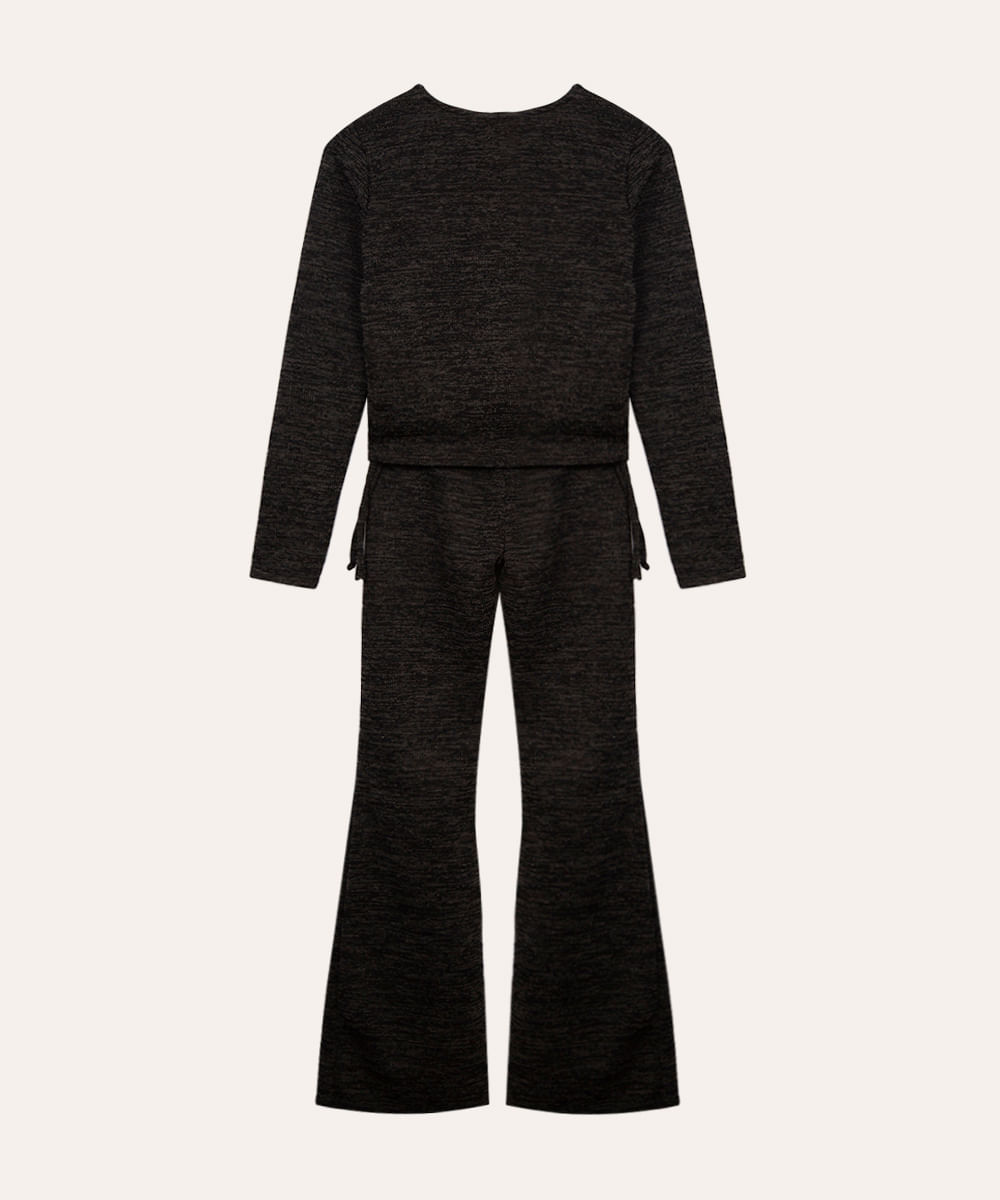 conjunto canelado juvenil preto
