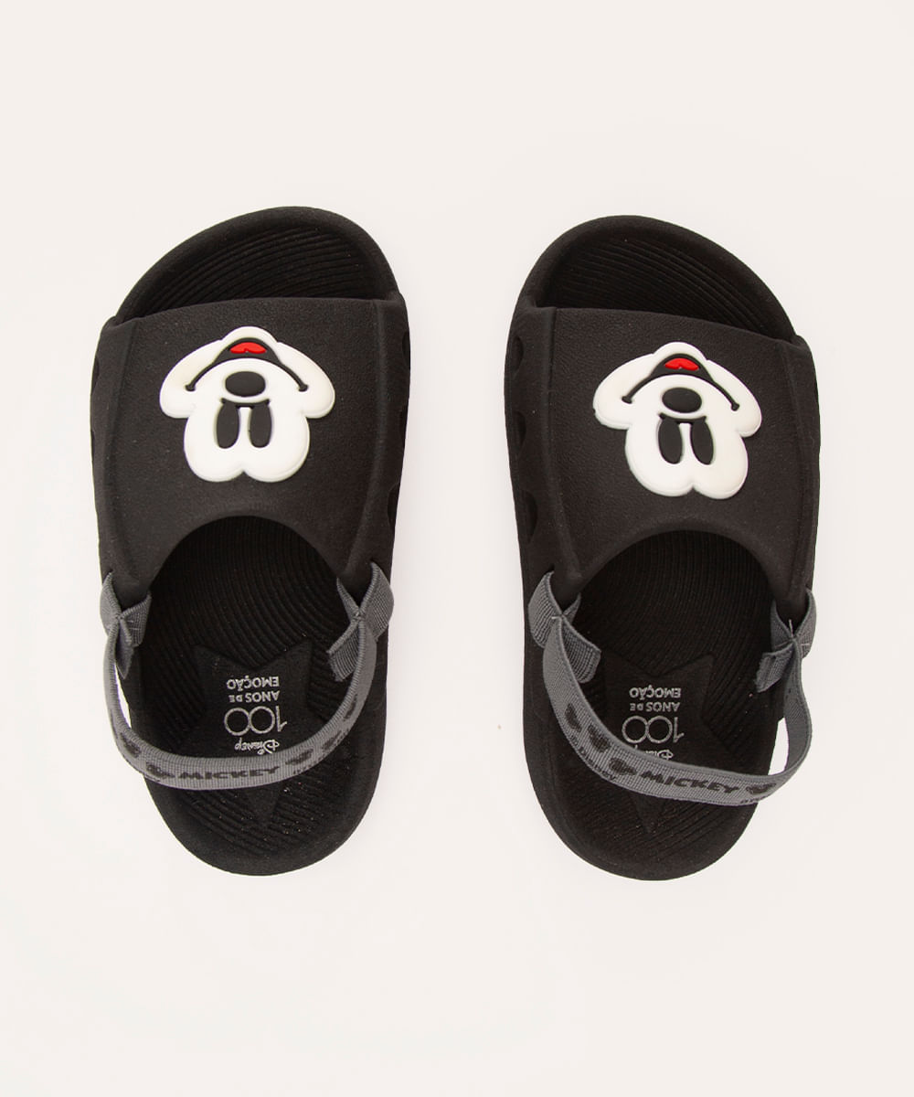 sandália infantil lilo e stitch com elástico azul - preto