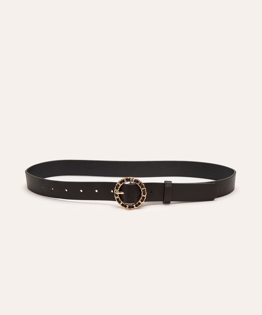 cinto com fivela de corrente preto
