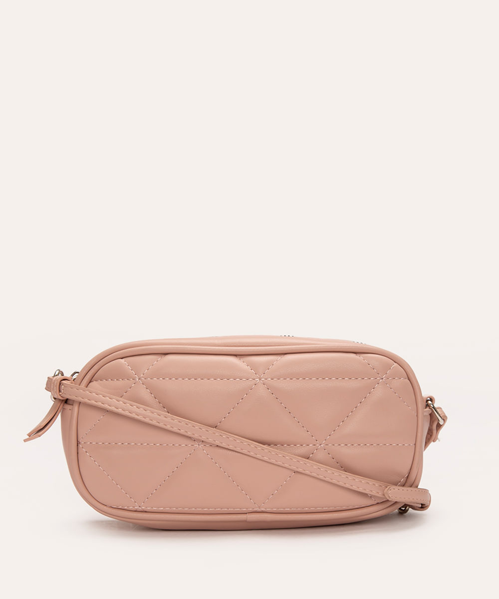 bolsa transversal matelassê rosa