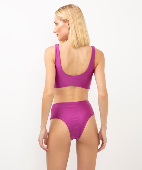 maiô cut out com nó proteção uv roxo