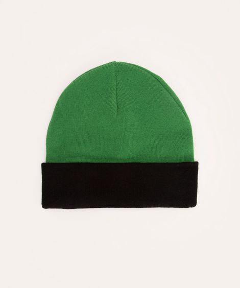gorro de tricot infantil minecraft verde