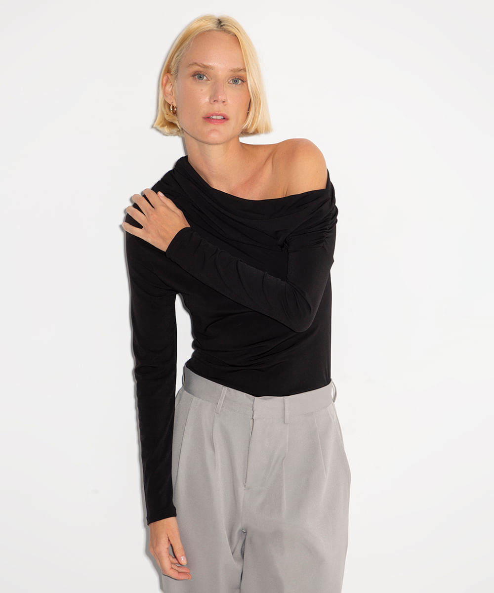blusa assimétrica mindset preto